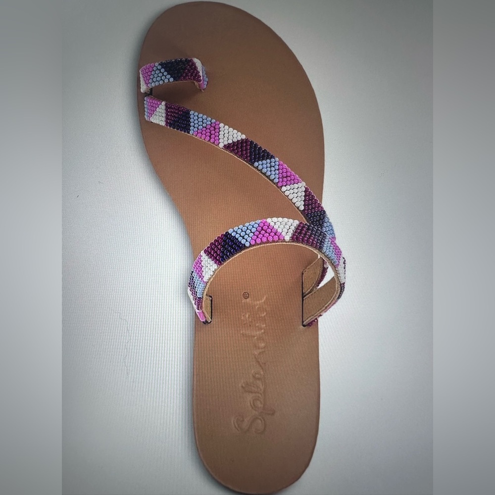 New in Box $98 Splendid Women's Sandals with Beaded Design - Pink, Purple, White